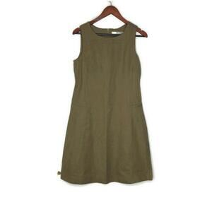 Hache Dress womens Brown Cotton Virgin Wool Sleeveless A-Line Italy Size M